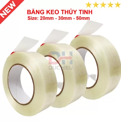 Băng keo Sợi Thủy Tinh Size : 20mm - 30mm - 50mm (1 Cuộn dài 50m)